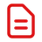 Red document icon with two horizontal lines, resembling a stylized paper sheet.
