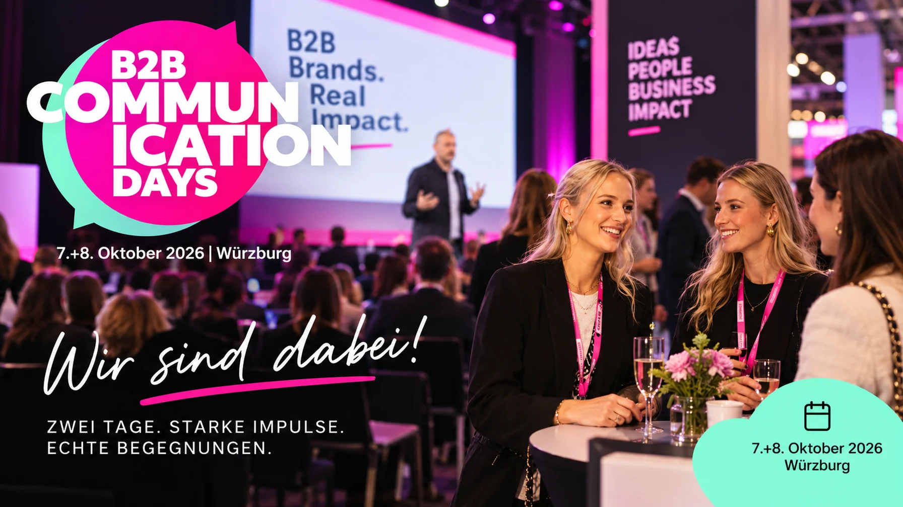 creativestyle-Stand bei den B2B Communication Days 2026 mit Popcorn und dem Motto Zeit, aufzupoppen