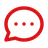 Red speech bubble icon with three dots inside, symbolizing a text message or chat.