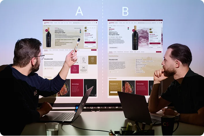 Team analysiert A/B-Testergebnisse