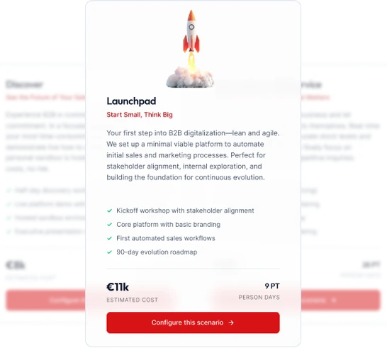 B2B-Starterkit-Konzept mit modularen Plattform-Elementen