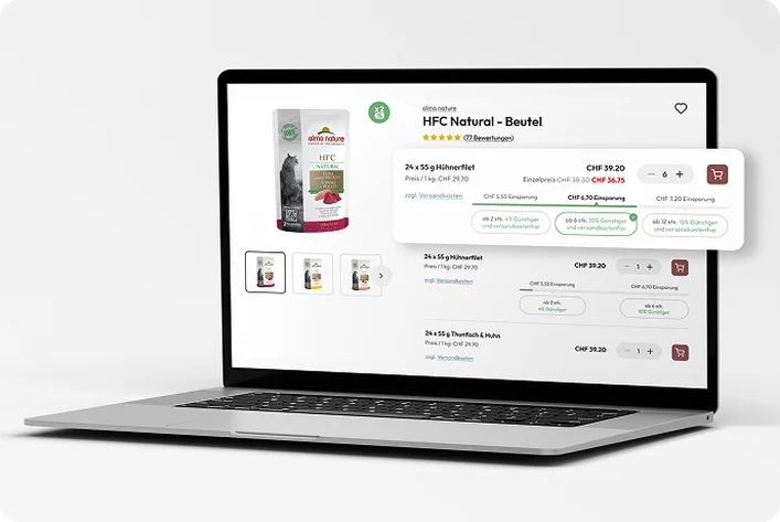 Visualisierung von Staffelpreisen im B2B mit Preisstruktur