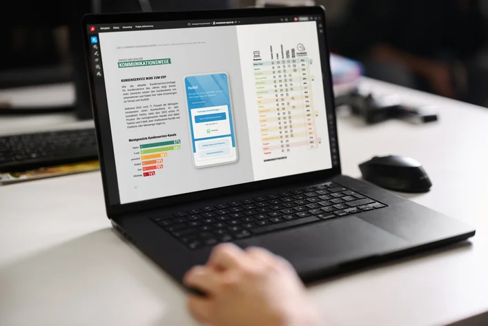 Customer-Experience-Analyse-Dashboard auf Laptop