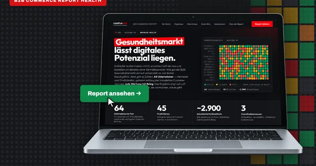 Titelgrafik des B2B Commerce Report Health von creativestyle