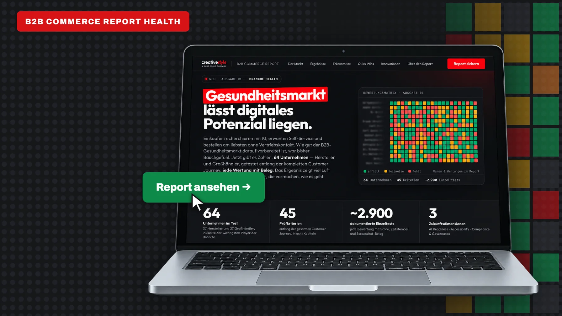 Titelgrafik des B2B Commerce Report Health von creativestyle