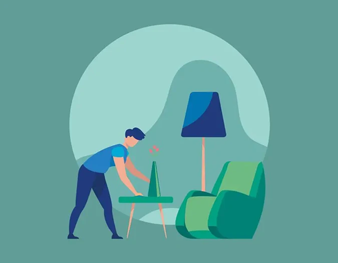 Digitale Illustration im Flat-Design mit Figur